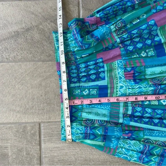 Vintage Two Piece Maxi Skirt Set with Top ResortWear Beach Dress Size Small v - Picture 8 of 12